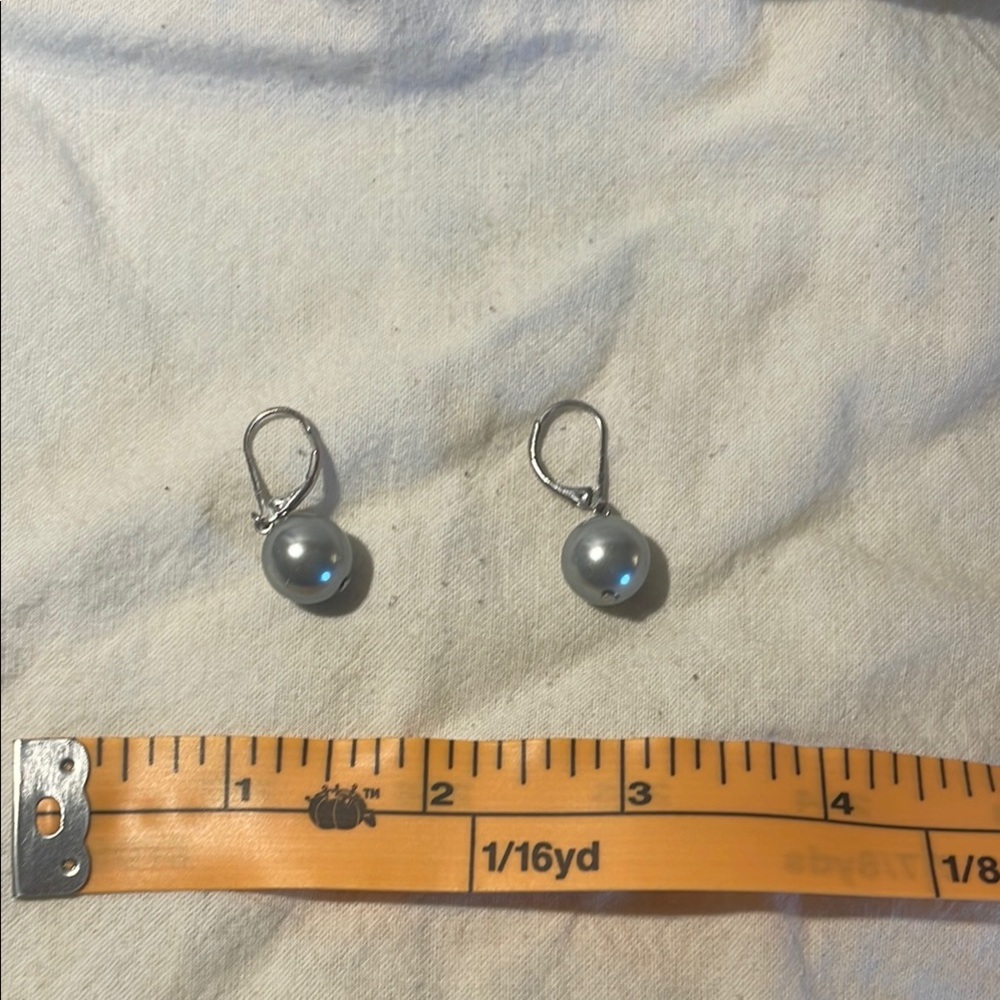 Elegant Silver Pearl Drop Earrings